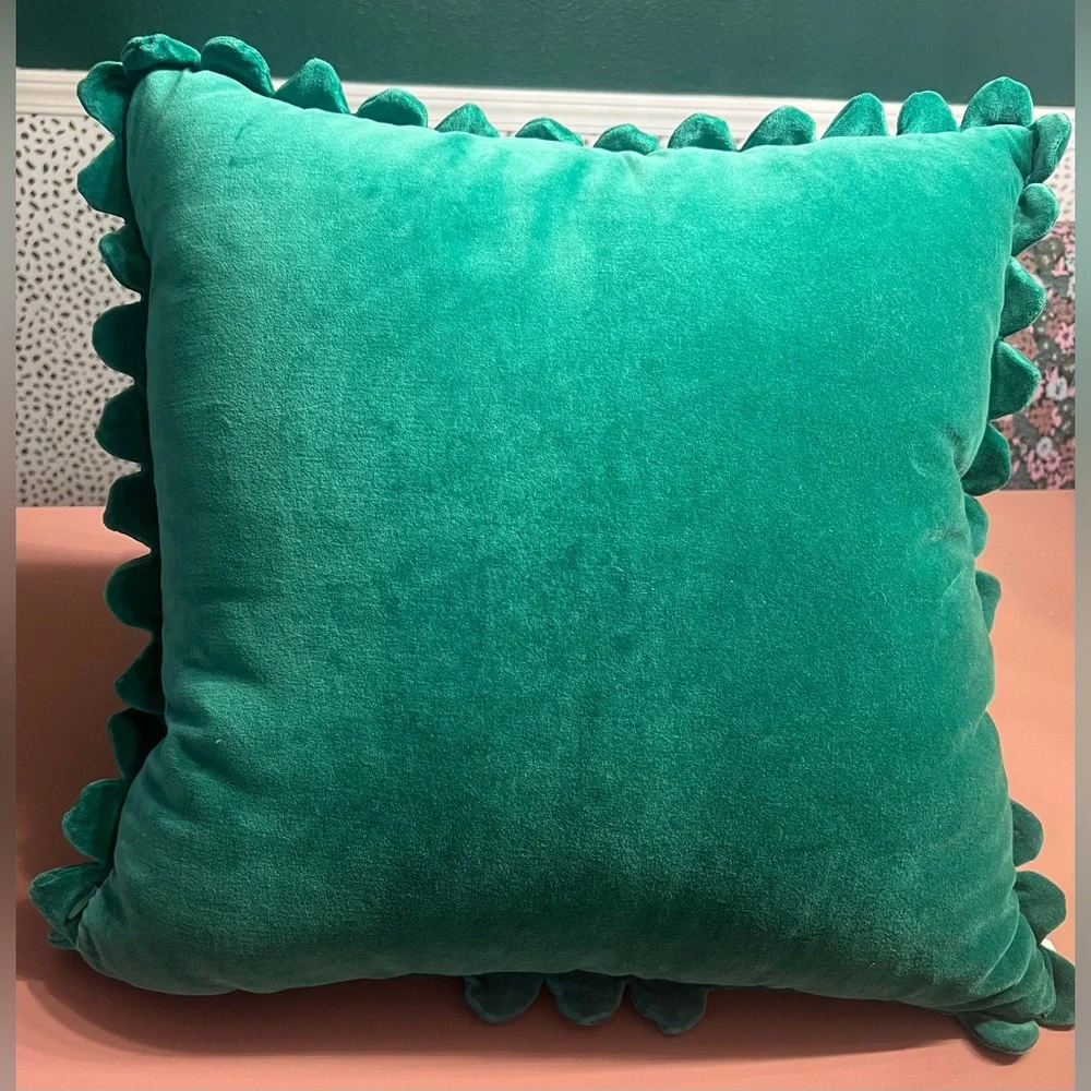 Anthropologie Cotton Velvet Striped Pillow